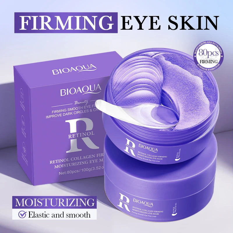 BIOAQUA Retinol Collagen Eye Masks 80pcs | Moisturizing Patches Eye Mask Patches QXL