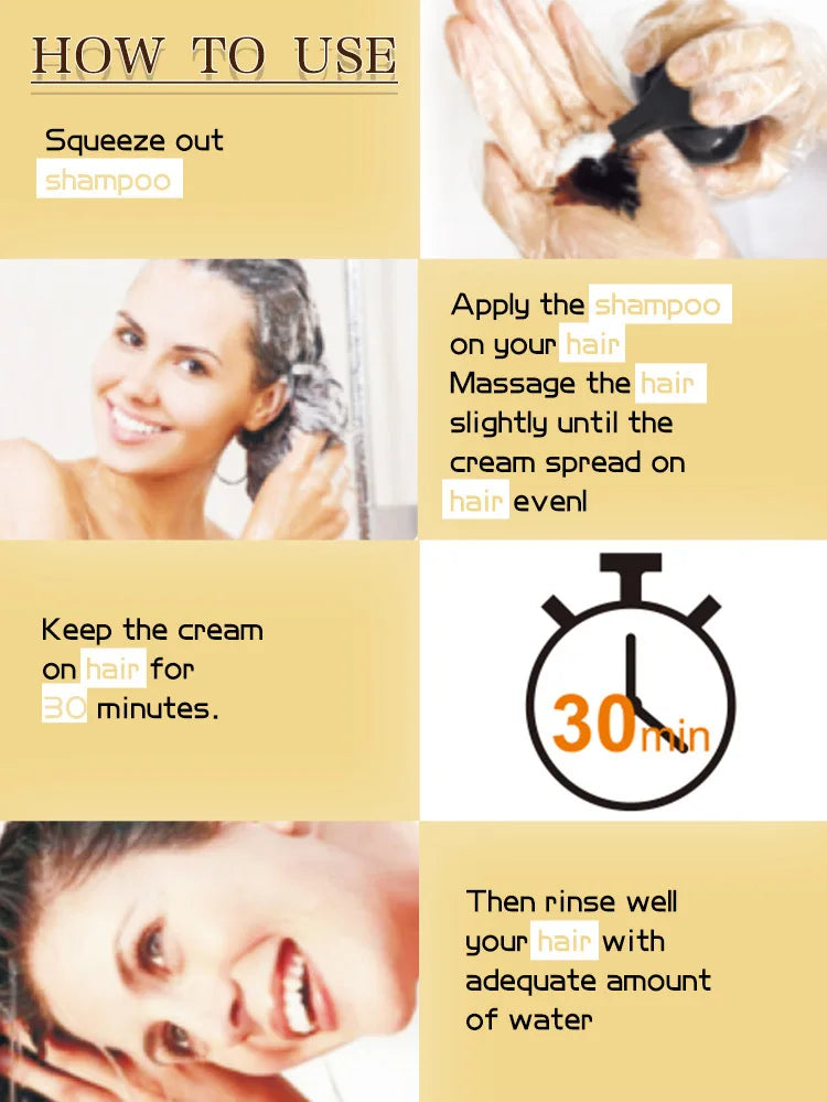 Ginseng 3-in-1 Hair Color Shampoo 500ml | Black & Dark Brown Hair Color Shampoo QXL