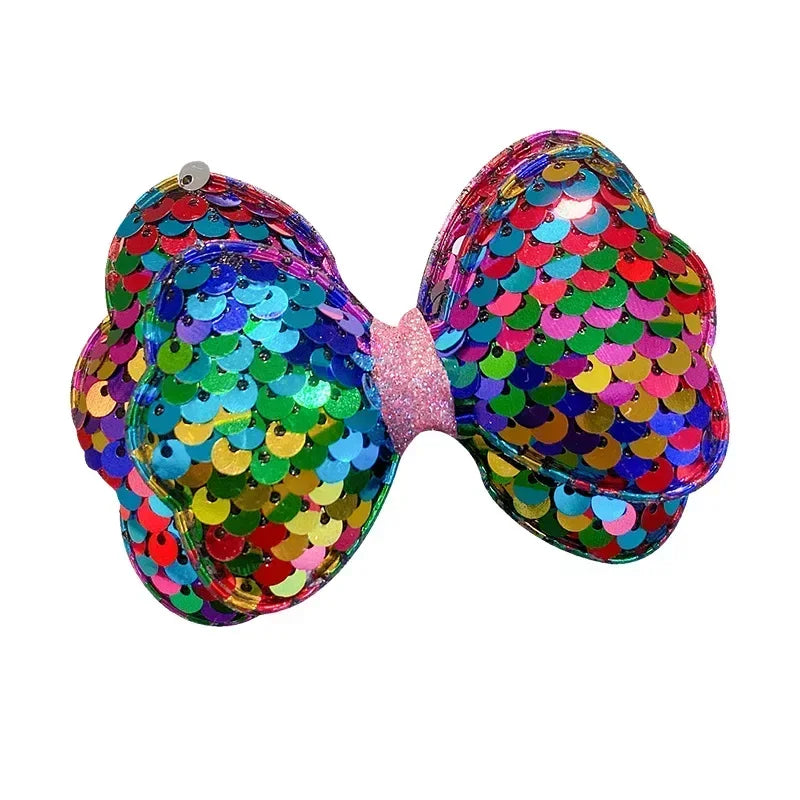 Laser Sequin Bow Duckbill Hair Clip for Girls & Kids Girls Hair Clip QXL