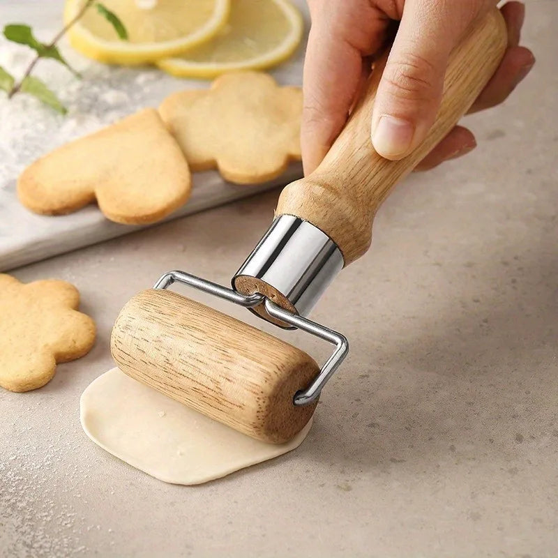 Wooden Rolling Pin for Baking | Thick Handle Dough Roller Wooden Rolling Pin QXL