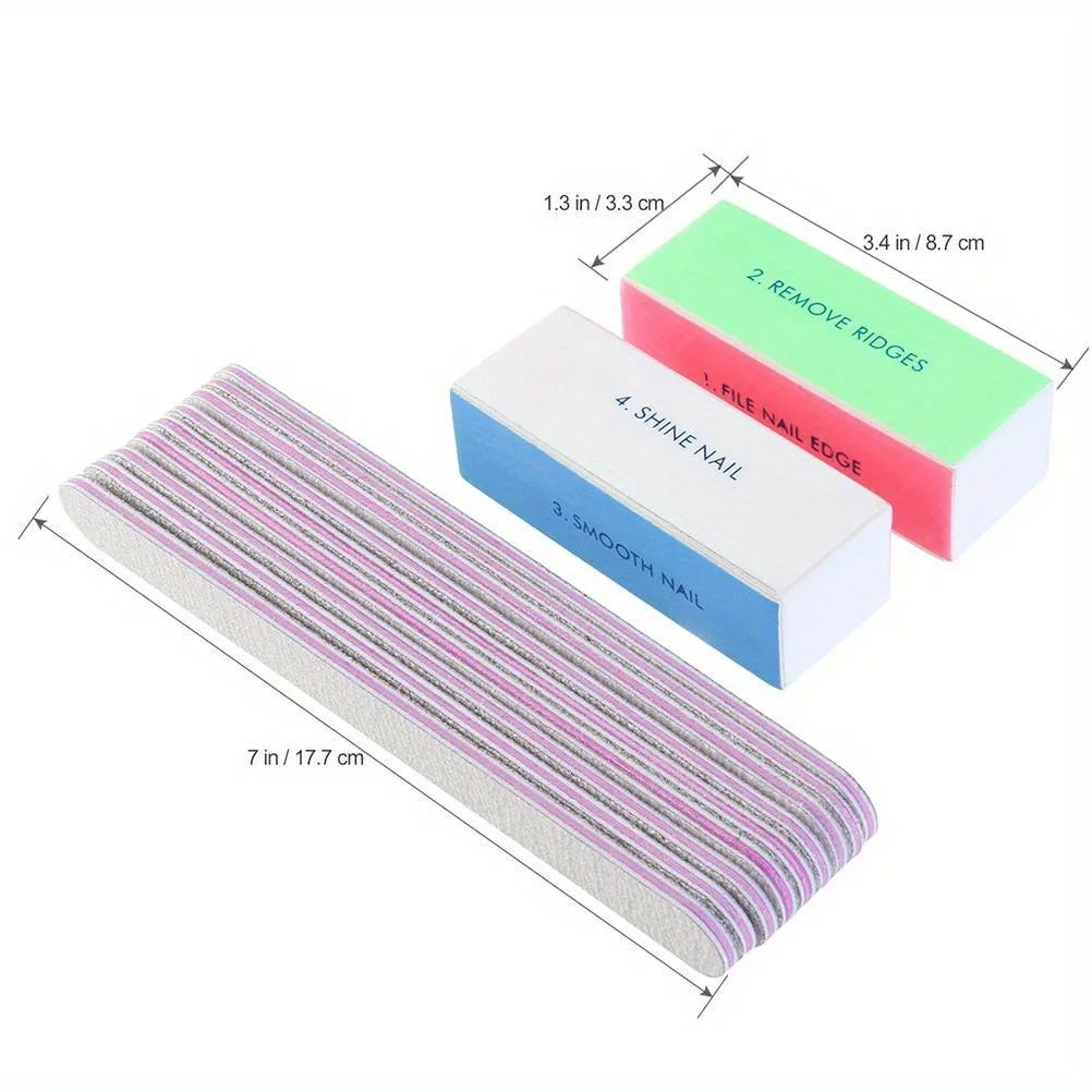 12-Pack Washable Nail Buffer Blocks & Shine Files | Manicure Nail Buffer Block Set QXL