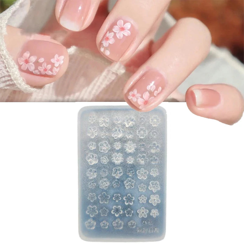 3D Flower Silicone Nail Art Mold | French Five-Petal Design Nail Art Mold QXL