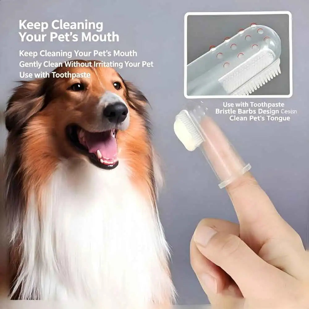 Soft Silicone Pet Finger Toothbrush for Dogs & Cats Pet Finger Toothbrush QXL