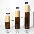 Glass Roll-On Bottles with Wood Cap | 5–20ml Roller Vials Glass Roller Bottle QXL Amber Bamboo cap 5ml 1 bottle