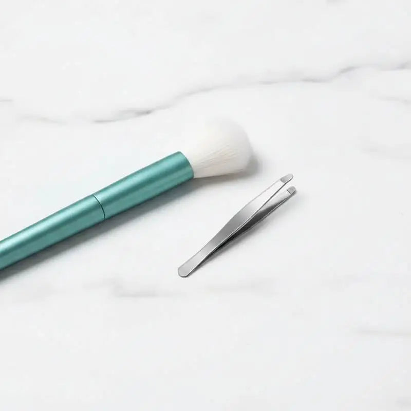 Rounded-Tip Stainless Steel Eyebrow Tweezers | Non-Slip Grip Eyebrow Tweezers QXL