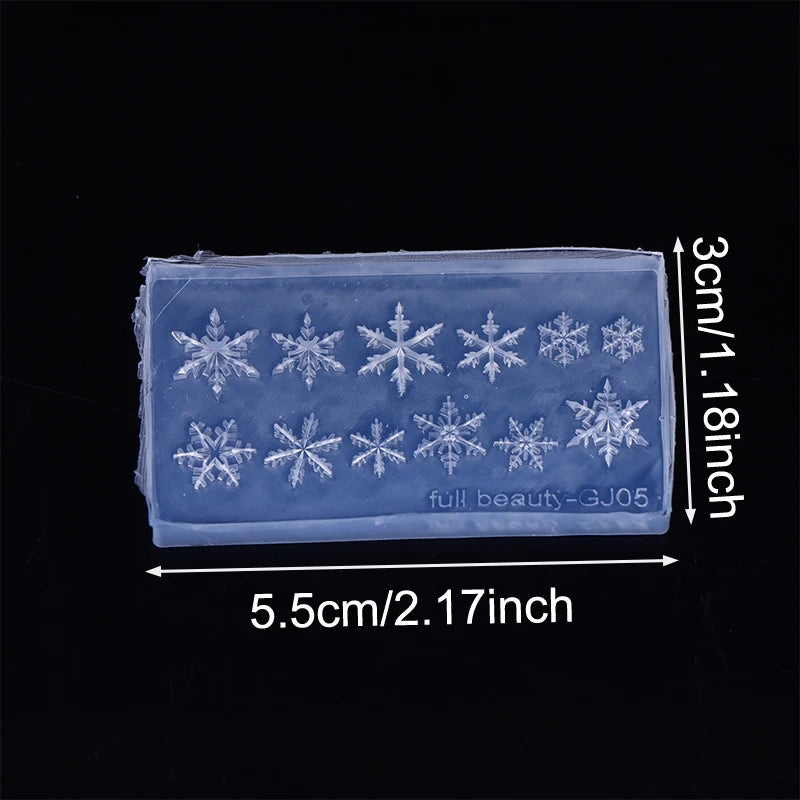 3D Snowflake Silicone Nail Art Mold | Christmas Stamping Nail Art Mold QXL