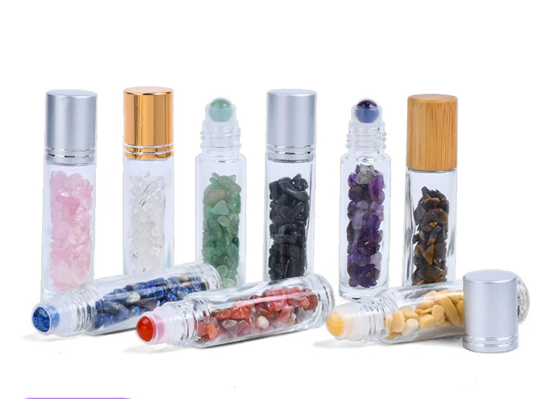 10ml Glass Roller Bottle | Pink Gemstone Rollerball Essential Oil Essential Oil Roller Bottle QXL