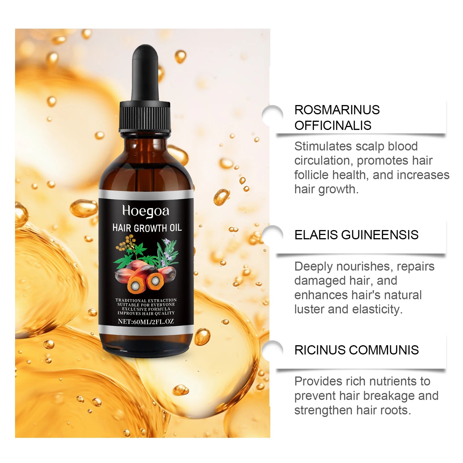 HOEGOA Palm Oil Hair Growth & Scalp Treatment Oil 60ml Scalp Treatment Oil QXL