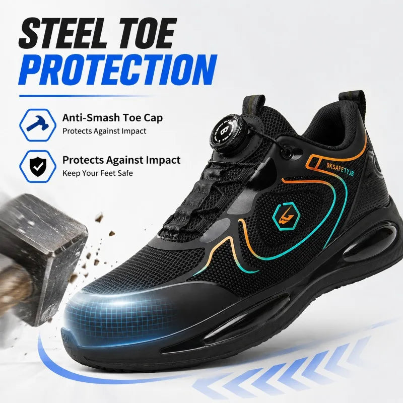 Men's Steel Toe Safety Work Sneakers | Quick-Dial Lightweight Safety Work Shoes QXL