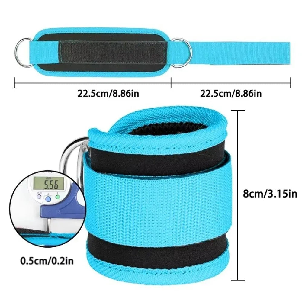 Neoprene Padded Gym Ankle Strap | Double D-Ring Cable Cuff Gym Ankle Strap QXL
