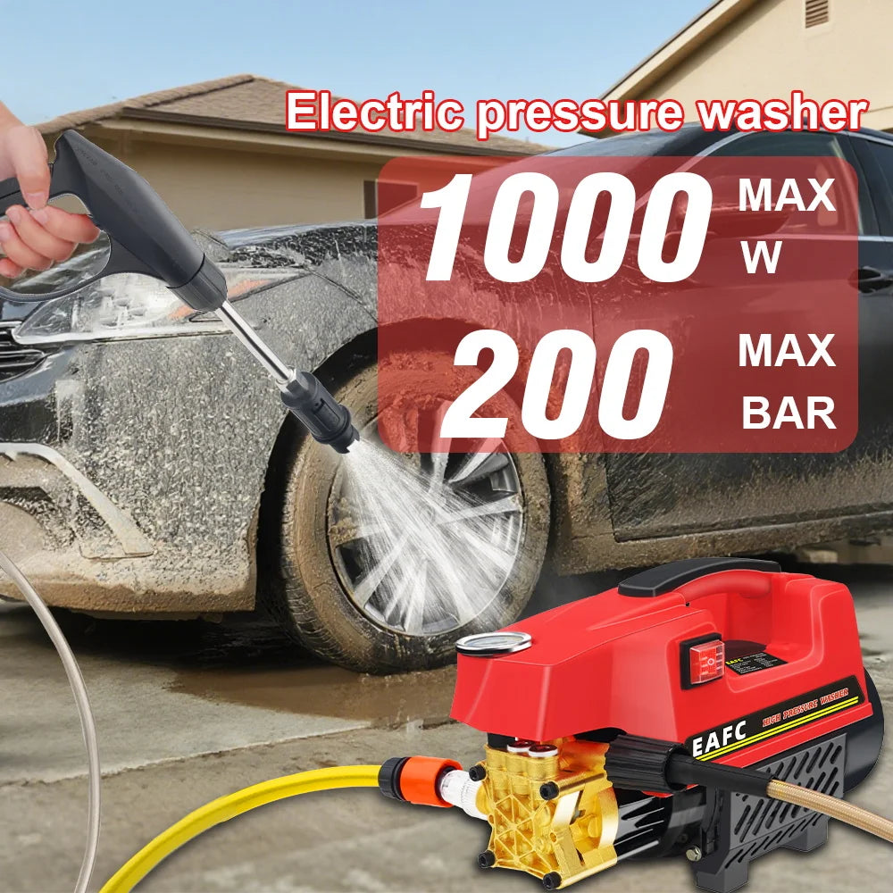 EAFC 200 Bar 1000W High-Pressure Car Wash Machine & Water Gun Pressure Washer QXL