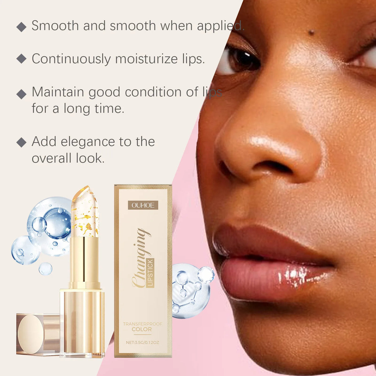 OUHOE Color Changing Lip Balm | Moisturizing Plumping Jelly Color Changing Lip Balm QXL
