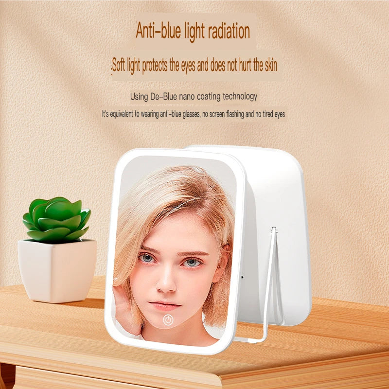 Adjustable LED Desktop Makeup Mirror | Foldable Vanity LED Makeup Mirror QXL