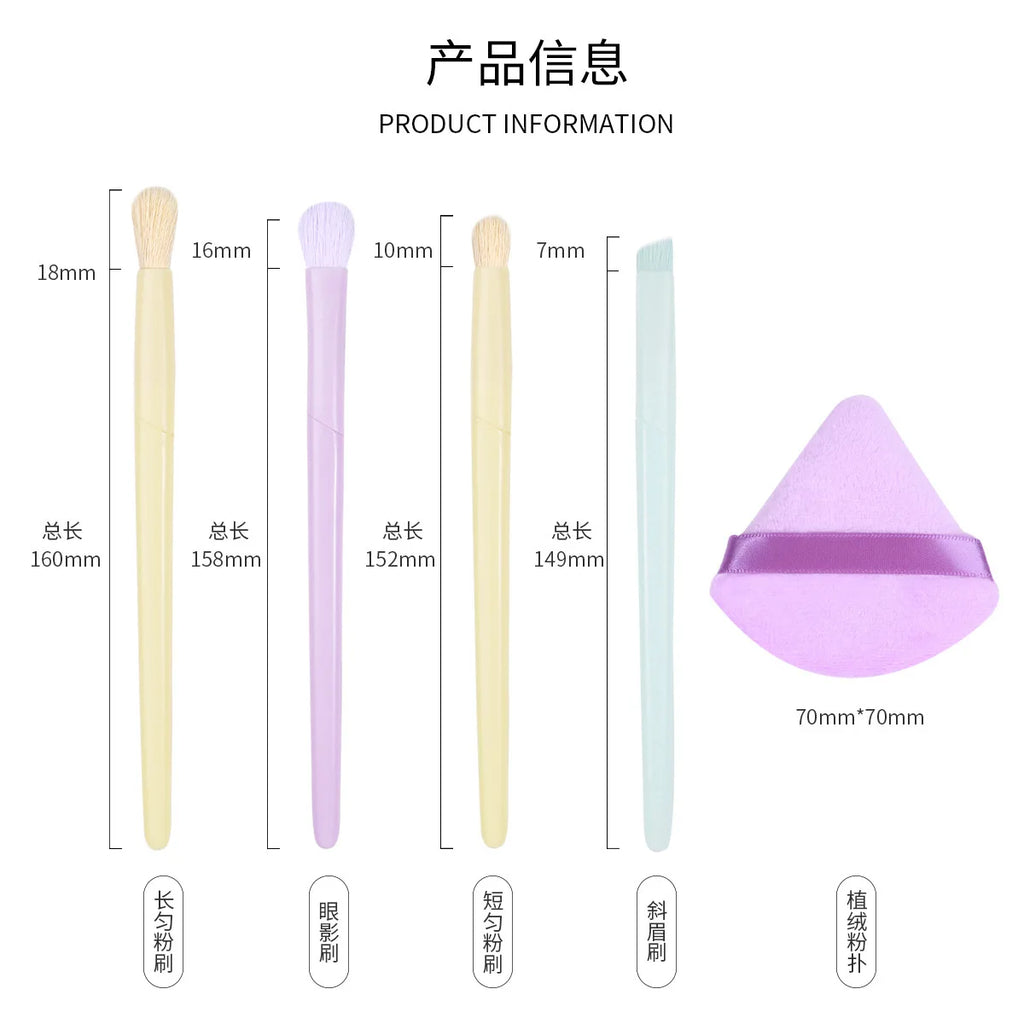 Portable Mini Macaron Makeup Brush Set – 4-Piece Eye Kit Makeup Brush Set QXL