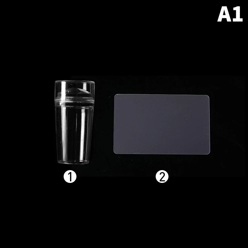 Silicone Nail Art Stamper & Scraper Kit | French Manicure Nail Art Stamper QXL A1