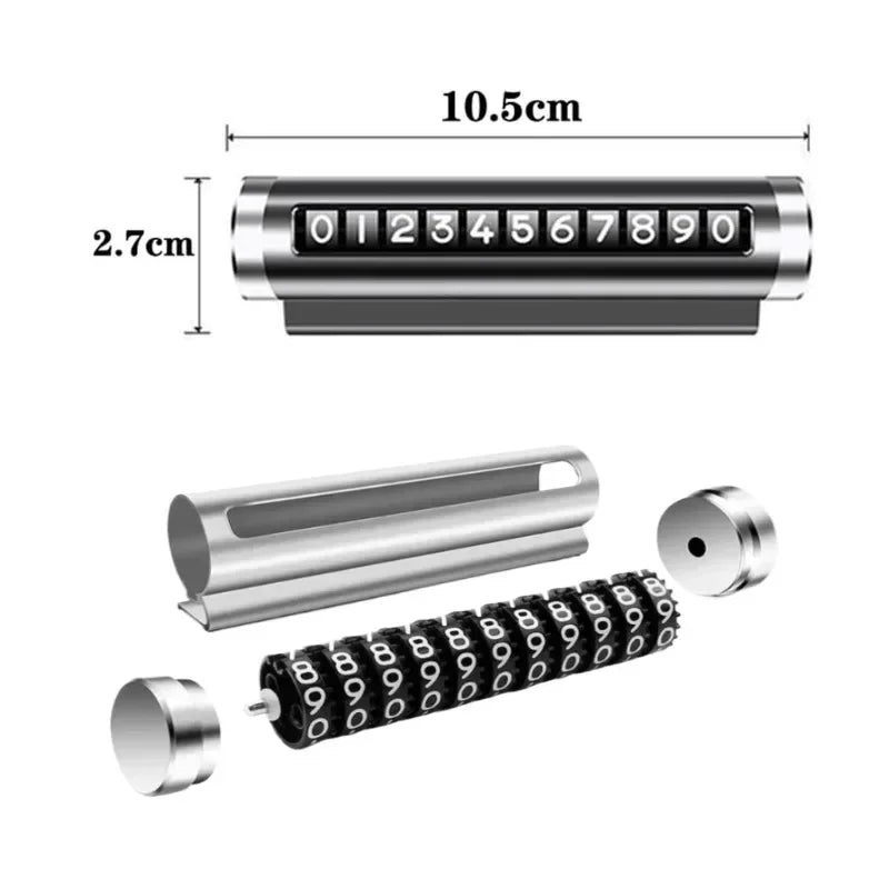 Aluminum Roller Temporary Parking Card | Adjustable Number Plate Parking Number Plate QXL