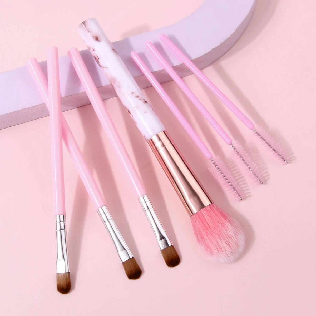 KOSSHOW 7-Pc Makeup Brush Set | Blush, Eyeshadow & Lash Makeup Brush Set QXL