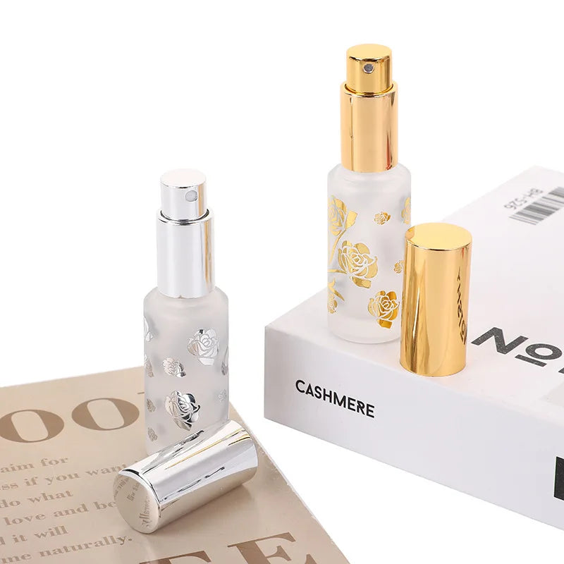 12ml Frosted Glass Rose Perfume Atomizer | Refillable Spray Perfume Atomizer QXL