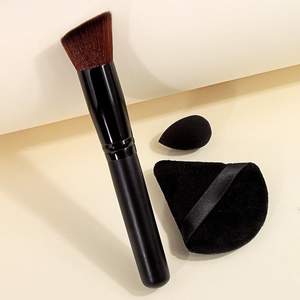 KOSSHOW 3-Piece Makeup Brush, Puff & Sponge Set Makeup Applicator Set QXL