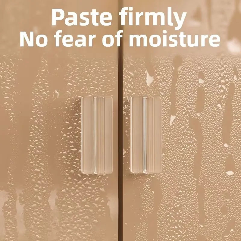 4-Pack Self-Adhesive Sliding Door Handles – Clear, No Drill Cabinet Door Handle QXL