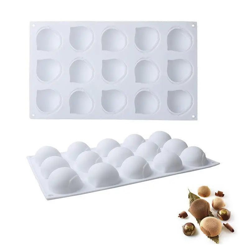 15-Cavity 3D Hazelnut Silicone Mold | Acorn Chocolate & Cake Baking Silicone Baking Mold QXL