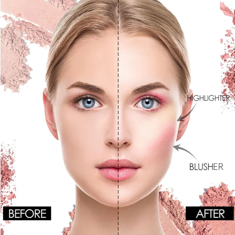 3-Color Cream Blush & Highlighter Palette | Waterproof Contour Cream Blush Palette QXL