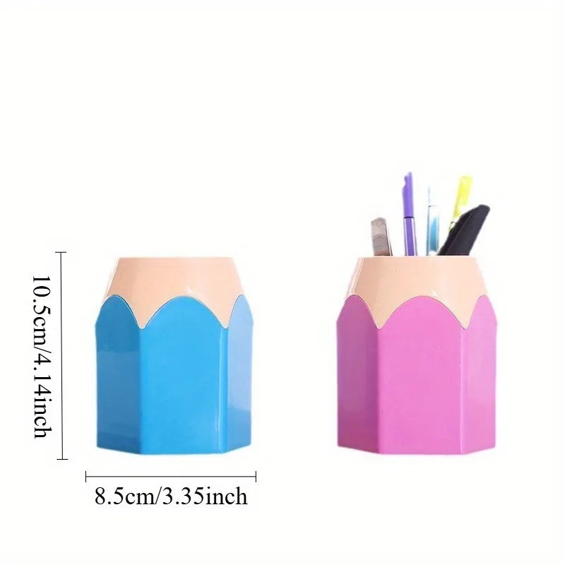 5-Pack Pencil-Shaped Desk Pen Holders | Colorful Cartoon Organizer Desk Pen Holder QXL