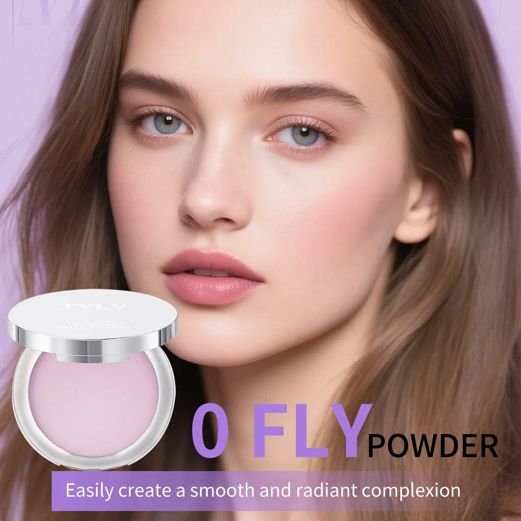 TVLV Lavender Matte Pressed Powder – Oil Control & Full Coverage Pressed Setting Powder QXL