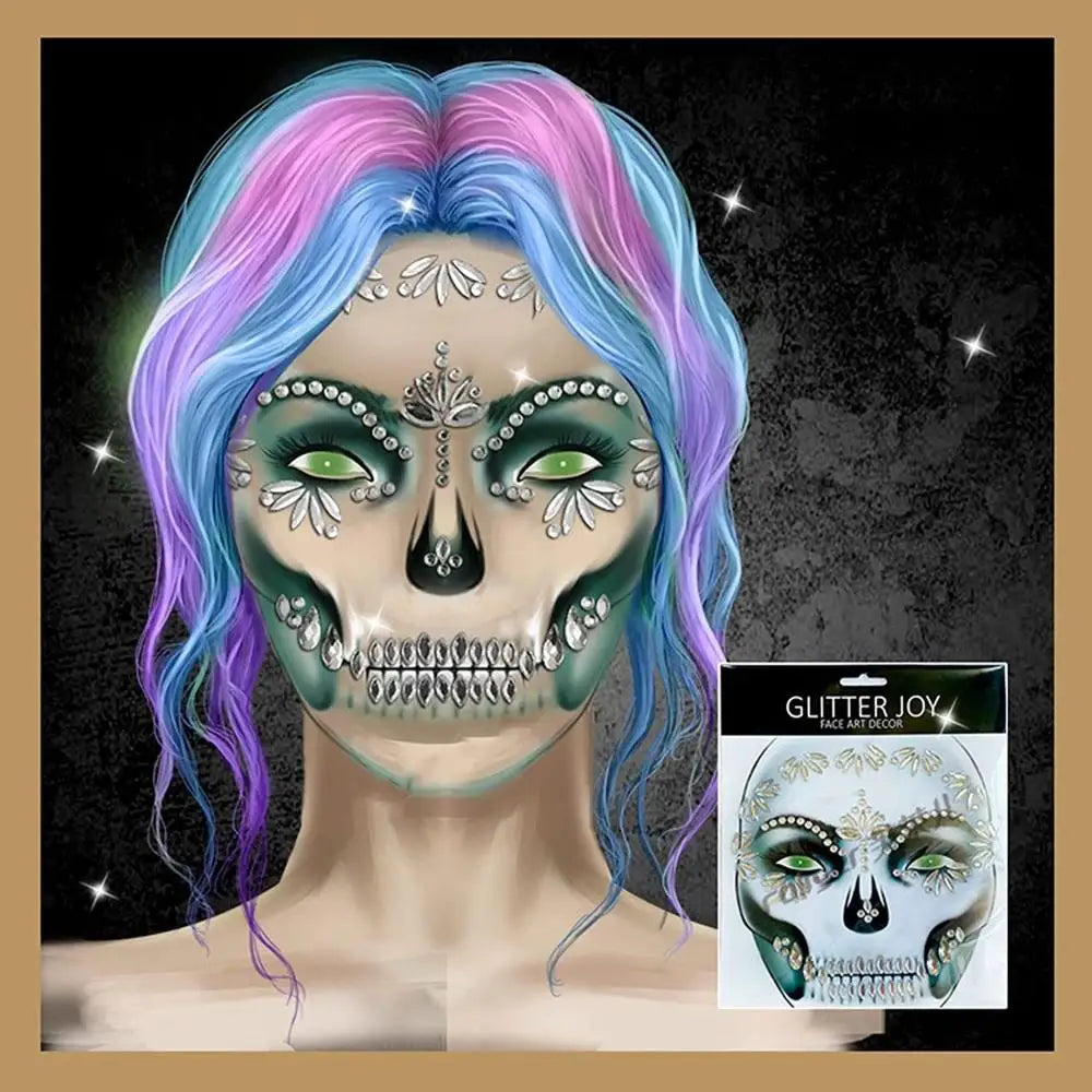 Halloween Face Gems | Acrylic Rhinestone Crystal Stickers Face Gem Stickers QXL