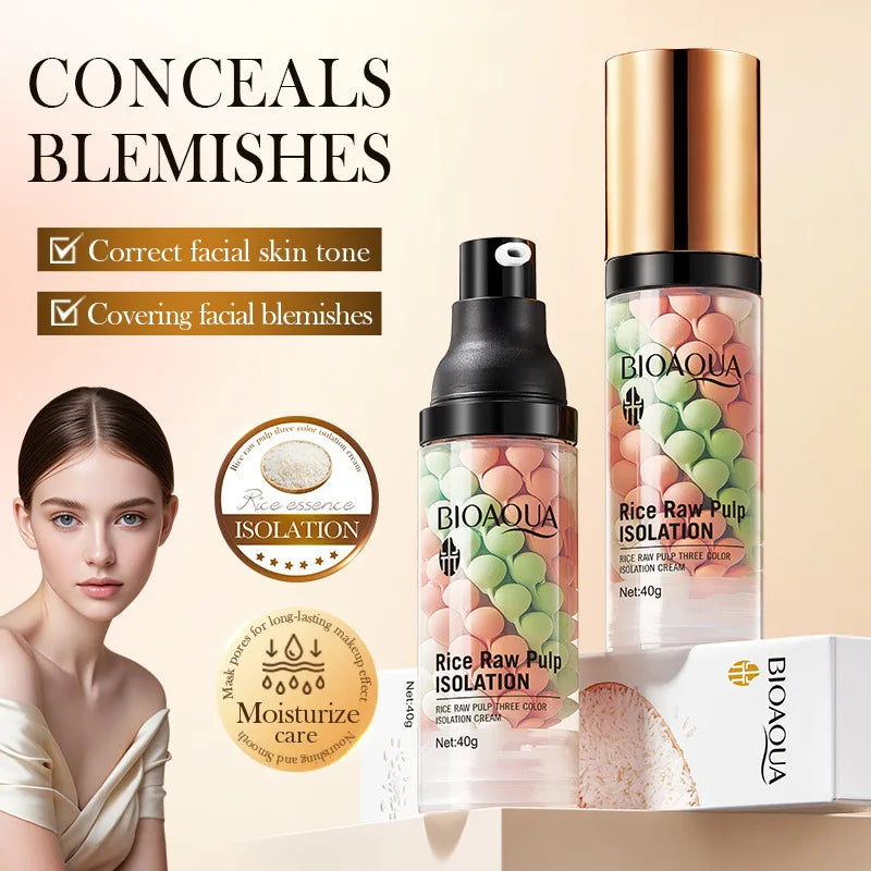 BIOAOUA Tri-Color Rice Pulp Primer BB Cream – 40g BB Cream Primer QXL