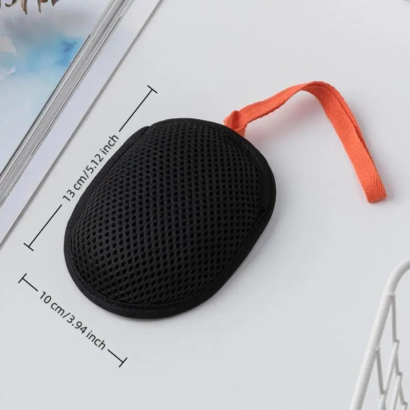 Double-Sided Mesh Soap Bag | Foaming Net Body Exfoliator Mesh Soap Bag QXL Oval Black