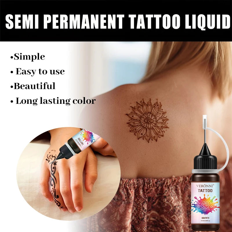 Temporary Tattoo Ink Kit with 120 Stencils | DIY Body Art Temporary Tattoo Kit QXL