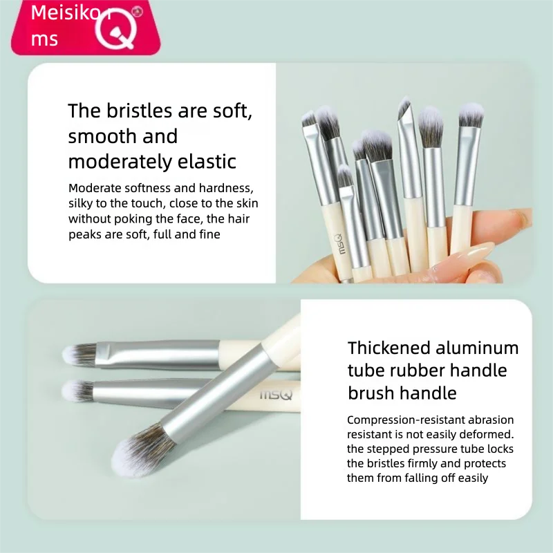 MSQ 4-Piece Double-Ended Makeup Brush Set | Eye & Face Makeup Brush Set QXL