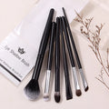KOSSHOW 6-Pc Makeup Brush Set | Blush, Eyeshadow & Brow Kit Makeup Brush Set QXL black