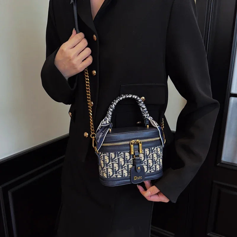 Women's Solid Color Messenger Bag with Letter Logo | Everyday Messenger Bag QXL