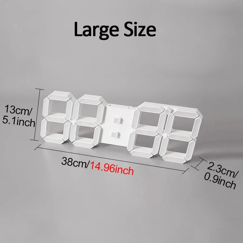3D LED Digital Wall Clock with Remote Control & Timer LED Wall Clock QXL
