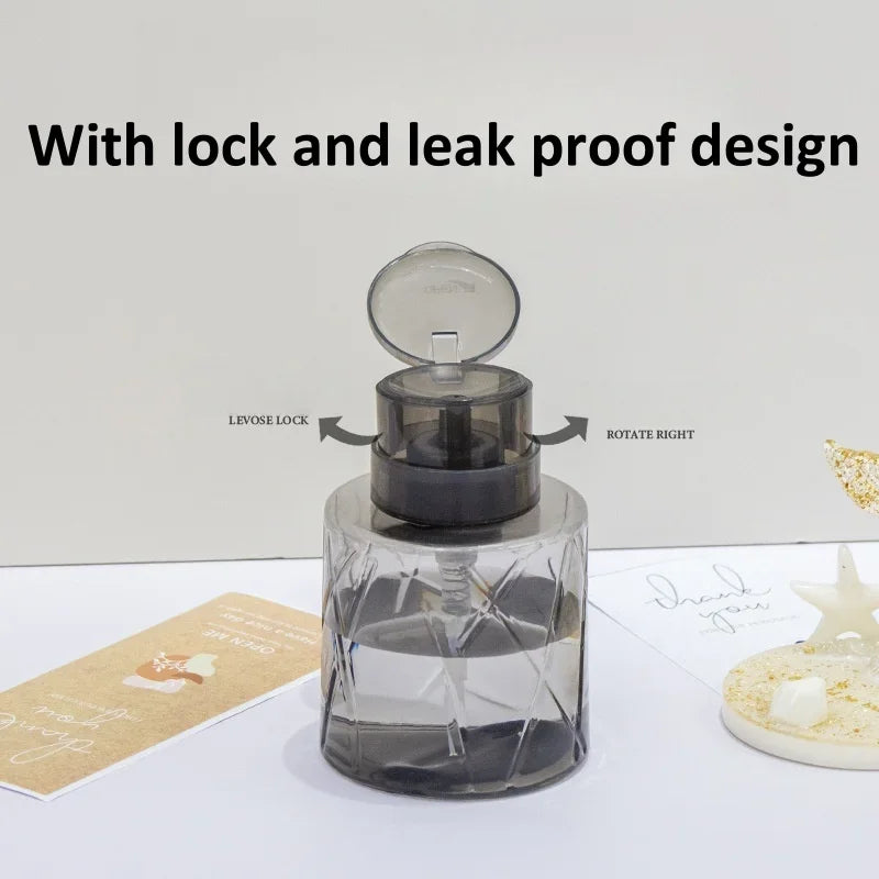 Lockable Refillable Pump Dispenser Bottle | Nail & Makeup Pump Dispenser Bottle QXL