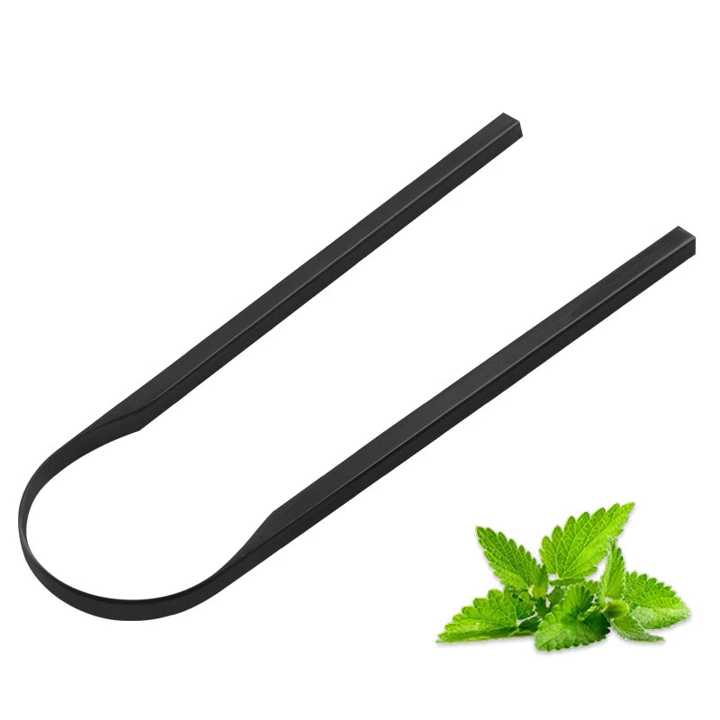 U-Shaped Stainless Steel Tongue Scraper | Fresh Breath Tongue Scraper QXL Black