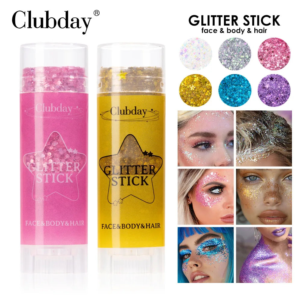 Glitter Stick Makeup Kit – 6 Shades for Face, Eyes & Body Body Glitter Stick QXL