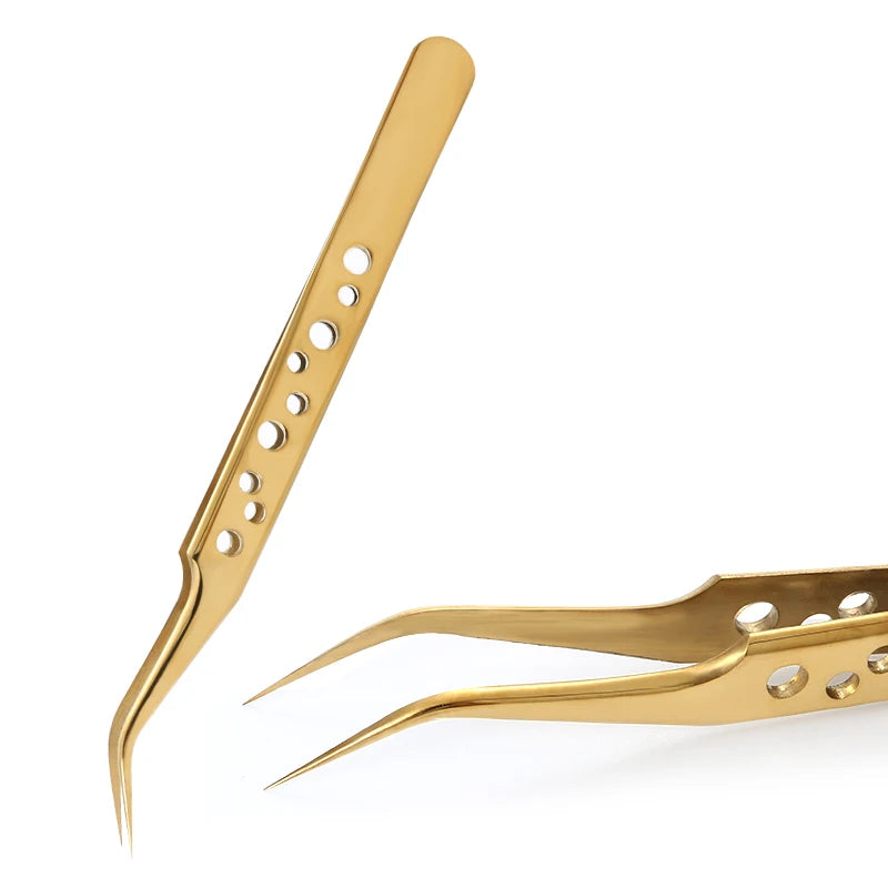 Professional Stainless Steel Eyelash Extension Tweezers Eyelash Tweezers QXL Gold B