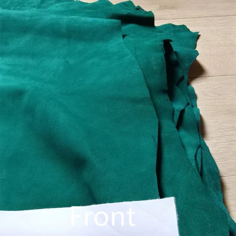 Emerald Frosted Sheepskin Leather 0.8mm | First Layer DIY Fabric Leather Craft Fabric QXL Emerald 19x30cm