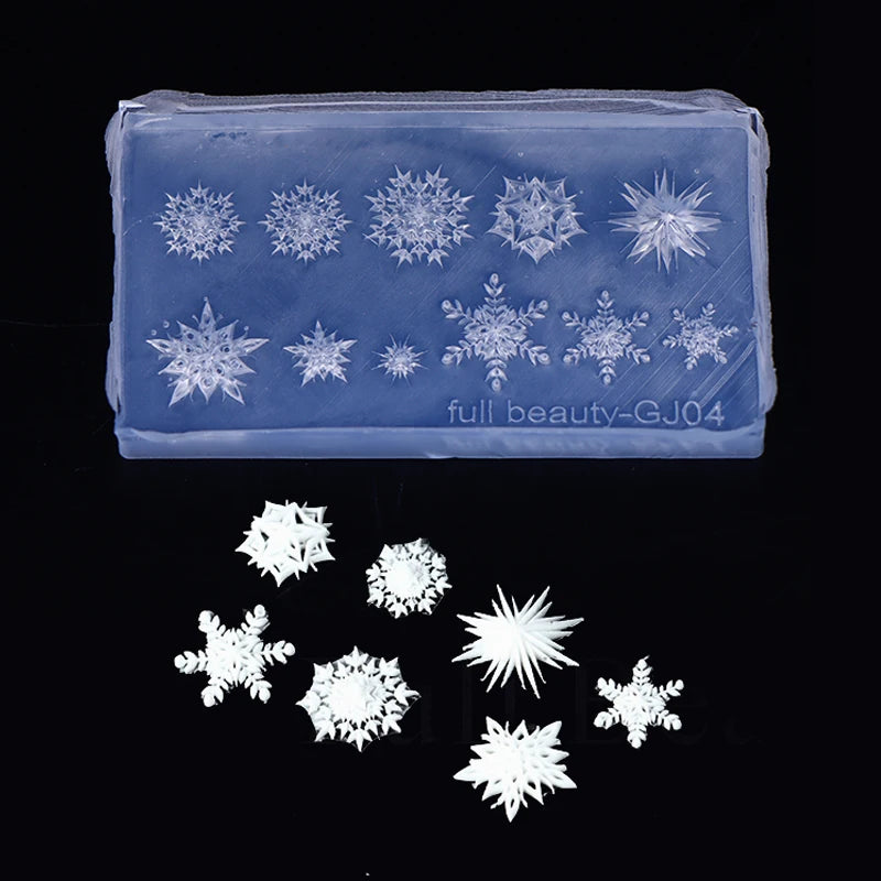 3D Snowflake Silicone Nail Art Mold | Christmas DIY Stamping Nail Art Mold QXL A1