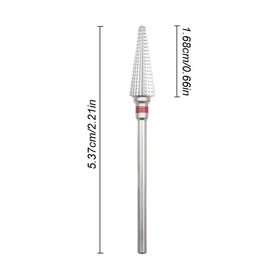 5-in-1 Tungsten Carbide Nail Drill Bit | Gradient Teeth Nail Drill Bit QXL