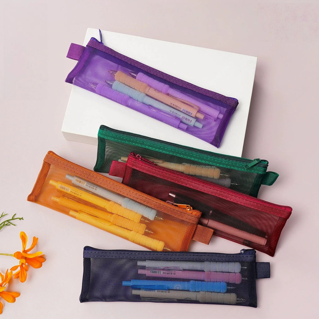 Transparent Mesh Zipper Bags | Travel & Cosmetic Organizer Mesh Zipper Pouch QXL
