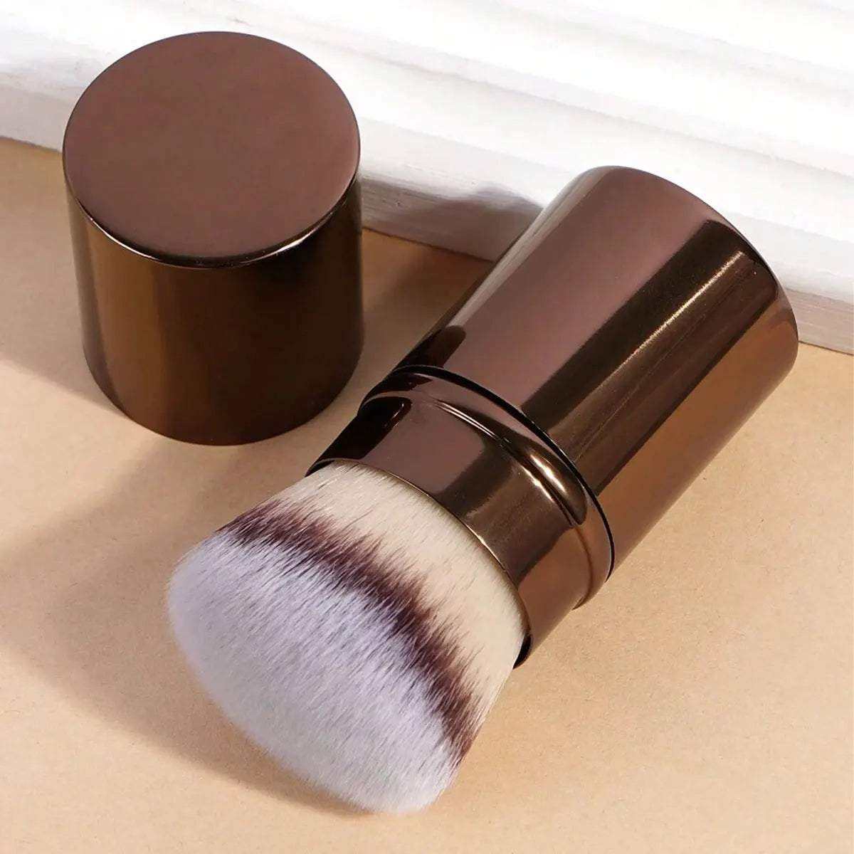Double-Ended Highlight & Contour Brush | Soft Fiber Tips Makeup Brush QXL Red