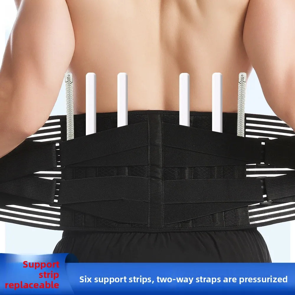 Lower Back Brace 6 Stays | Breathable Lumbar Support Belt Lumbar Support Brace QXL Black 2XL
