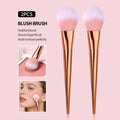 KOSSHOW 2-Pack Pink Gradient Blush Brushes – Rose Gold Handle Blush Brush Set QXL Pink