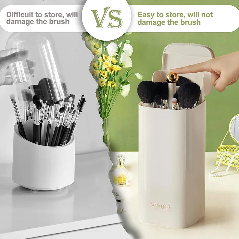 Auto-Lift Dustproof Makeup Brush Holder & Organizer Makeup Brush Holder QXL