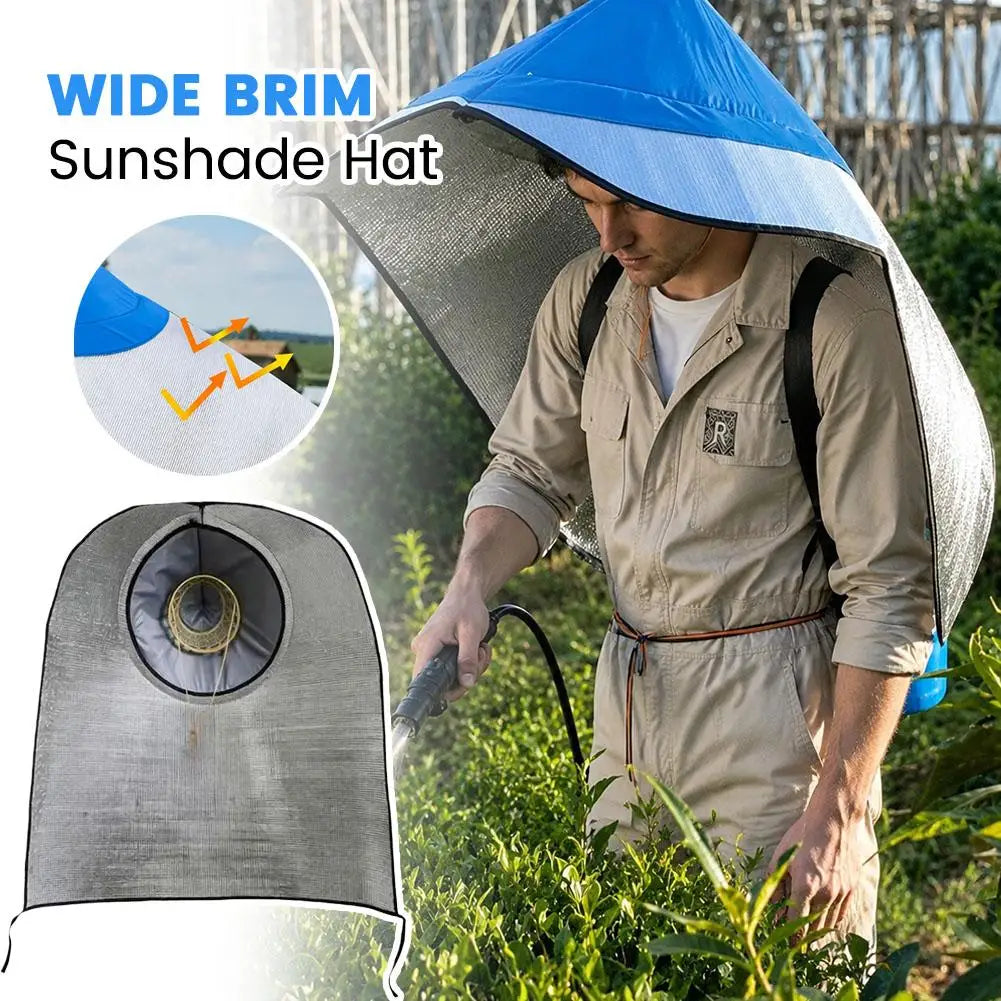 Wide Brim Sun Hat with Neck Cover | UV Farm Garden Cape Sun Protection Hat QXL