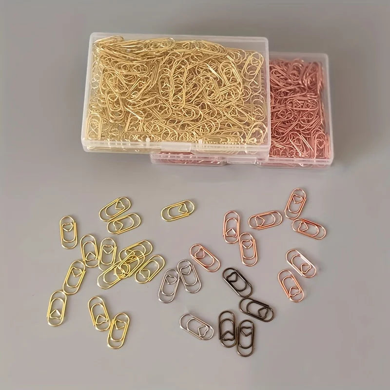 200-Pack Heart-Shaped Paper Clips | Carbon Steel Binder Clips Decorative Paper Clips QXL